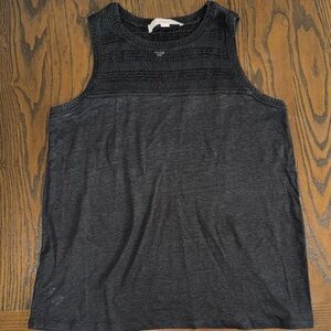 LOFT Black Textured Tank Top